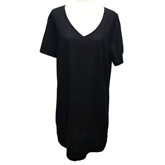 Nicole Miller Original Short Sleeve V-Neck Linen/Viscose Knee Length Dress Sz XL - Picture 1 of 9